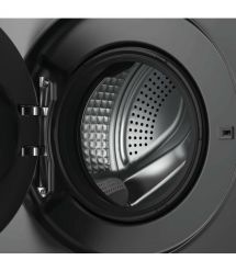 Haier Стиральная машина фронтальная, 5кг, 1200, A, 42/3см, дисплей, инвертор, люк черный, Wi-Fi, высота 70см, серебристый