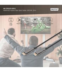 Digitus Кабель HDMI UHD 4K, AOC hybrid-fiber, type A M/M, 10м, черный