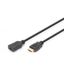 Digitus Кабель HDMI High speed + Ethernet (AM/AF) 2.0м, чорни