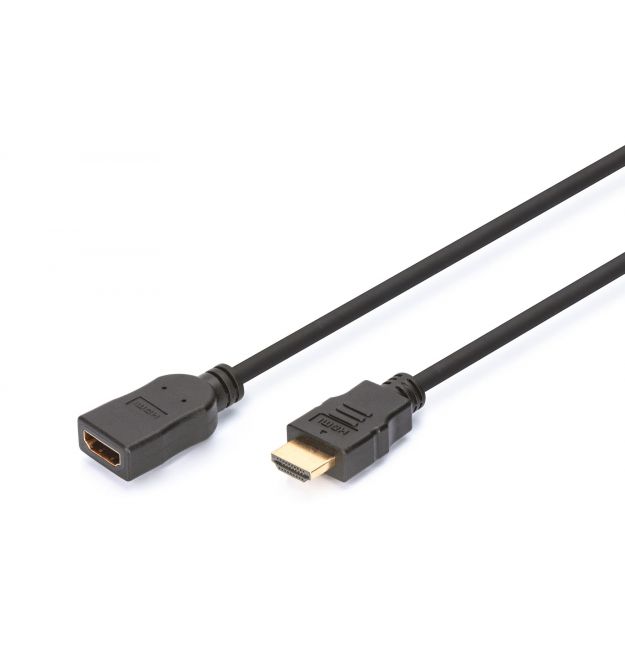 Digitus Кабель HDMI High speed + Ethernet (AM/AF) 2.0м, чорни