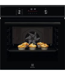 Electrolux Духовой шкаф электрический, 72л, A+, пара, дисплей, конвекция, телескопические направляющие, черный