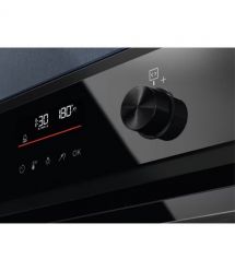 Electrolux Духовой шкаф электрический, 72л, A+, пара, дисплей, конвекция, телескопические направляющие, черный