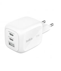 Belkin Зарядний пристрій мережевий Belkin 70Вт 2хUSB-С/USB-A GAN PD PPS, білий
