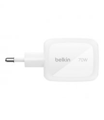 Belkin Зарядний пристрій мережевий Belkin 70Вт 2хUSB-С/USB-A GAN PD PPS, білий