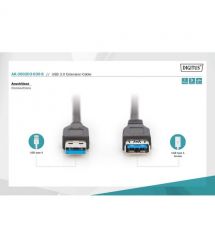 Digitus Кабель USB 3.0 (AM/AF) 3.0м, черный