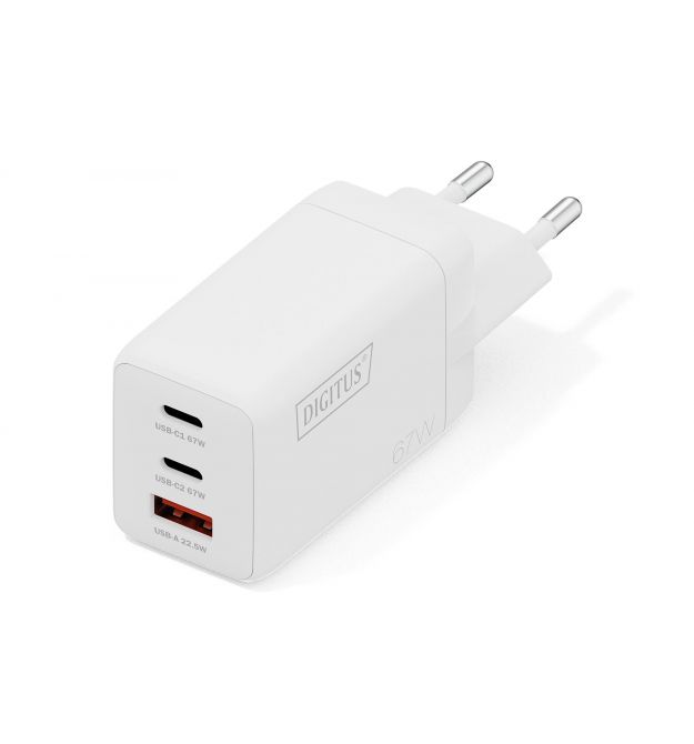 Digitus Зарядное устройство GaN 2хUSB-C, 1хUSB-A, 67W
