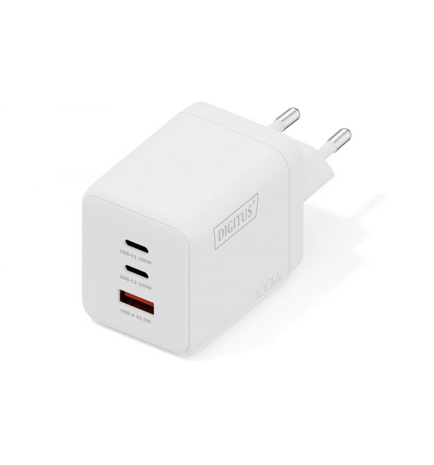 Digitus Зарядное устройство GaN 2хUSB-C, 1хUSB-A, 100W