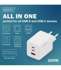Digitus Зарядное устройство GaN 2хUSB-C, 1хUSB-A, 100W