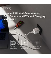 Digitus Зарядное устройство GaN 2хUSB-C, 1хUSB-A, 100W