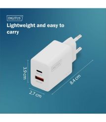 Digitus Зарядное устройство GaN 1хUSB-C, 1хUSB-A, 30W