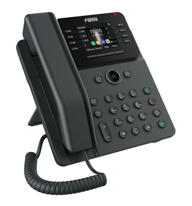 Fanvil Телефон IP V62G-Black 2xGE LAN, 12 SIP линий, 21 DSS клавиша, VPN, SW Linux, PoE, 2.8" цветной дисплей, черный