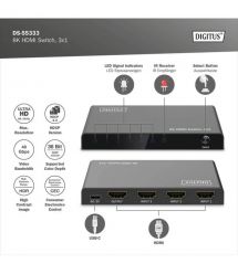 Digitus Видеокоммутатор UHD HDMI (INx3 - OUTx1), 8K