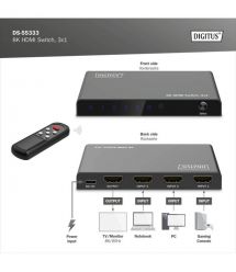 Digitus Видеокоммутатор UHD HDMI (INx3 - OUTx1), 8K