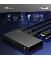 Digitus Видеокоммутатор UHD HDMI (INx3 - OUTx1), 4K