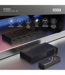 Digitus Видеокоммутатор UHD HDMI (INx3 - OUTx1), 4K