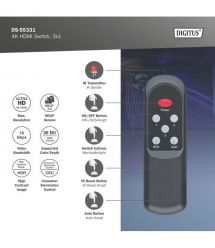 Digitus Видеокоммутатор UHD HDMI (INx3 - OUTx1), 4K