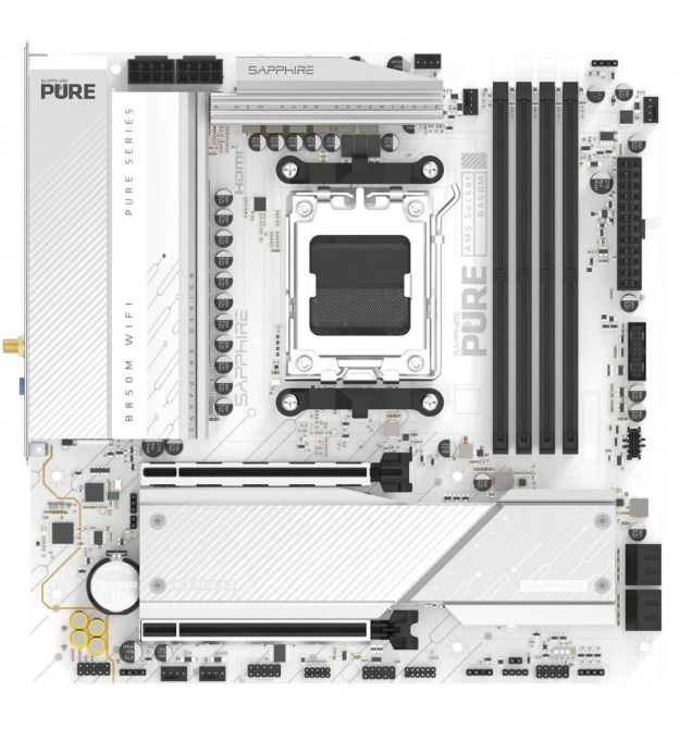 SAPPHIRE Материнская плата PURE B850M WIFI sAM5 B850 4xDDR5 M.2 HDMI DP WiFi BT mATX
