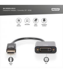 Digitus Адаптер DP 1.1 - DVI Full HD, M/F, 0.15м