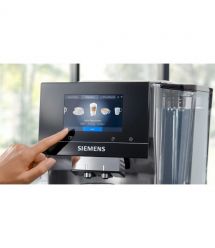Siemens Siemens Coffee machine, 2.4L, auto capuchino maker, LED display, auto recipe-20, black-silver