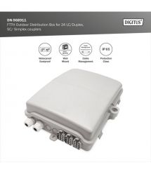 Digitus Распределительная коробка Outdoor FTTH, 24x SC/SX или LC/DX адаптеры, 24 сплайса