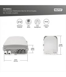 Digitus Распределительная коробка Outdoor FTTH, 24x SC/SX или LC/DX адаптеры, 24 сплайса