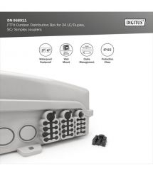 Digitus Распределительная коробка Outdoor FTTH, 24x SC/SX или LC/DX адаптеры, 24 сплайса