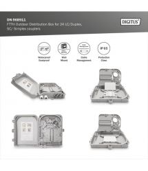 Digitus Распределительная коробка Outdoor FTTH, 24x SC/SX или LC/DX адаптеры, 24 сплайса