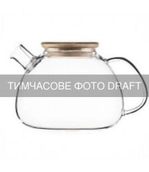 ARDESTO Заварник Ardesto Gemini Bubble 1500мл, боросилікатне скло, бамбук, прозорий