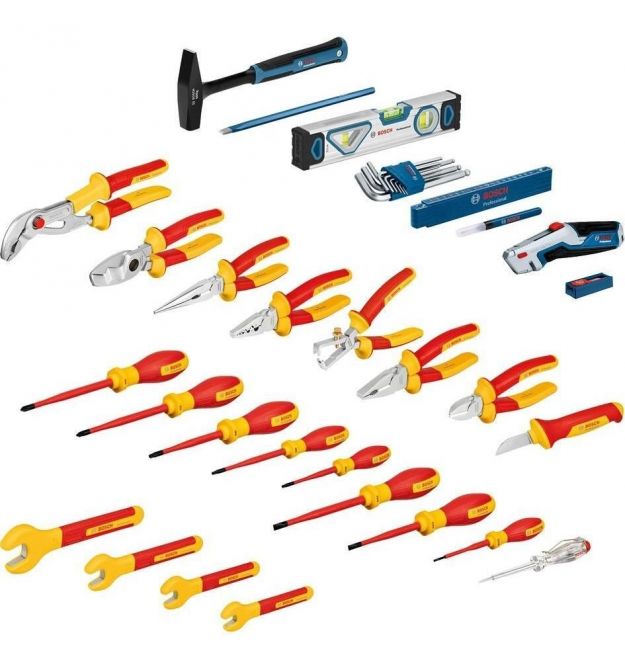 Bosch Большой кейс электрика Professional, набор 37 предметов, VDE