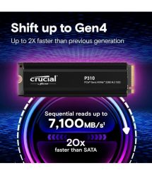 Crucial Накопичувач SSD Crucial M.2 1TB PCIe 4.0 P310 + радіатор
