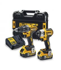 DeWALT DeWALT set of two cordless tools 18V drill-driver DCD791 impact screwdriver DCF887 battery 2x5A·h charger TSTAK 4.2kg