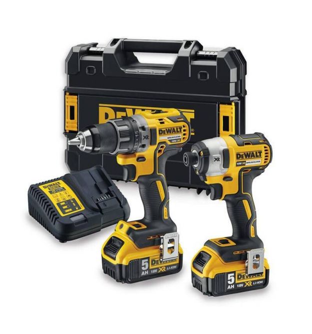 DeWALT DeWALT set of two cordless tools 18V drill-driver DCD791 impact screwdriver DCF887 battery 2x5A·h charger TSTAK 4.2kg