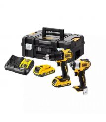 DeWALT DeWalt set of two brushless cordless tools 18V XR drill-screwdriver DCD709 impact screwdriver DCF80 battery 2x2A·h ZP an