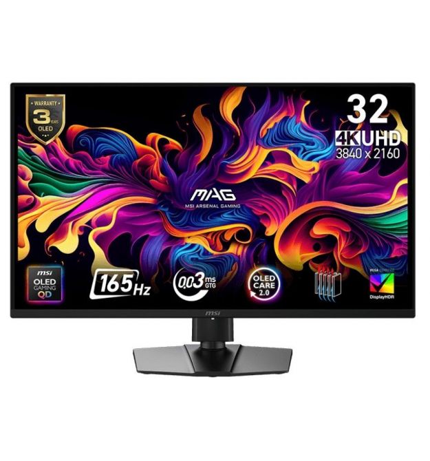 MSI Монітор MSI 31.5" MAG 322UP-E16 2xHDMI, DP, USB-C, Audio, QD-OLED, 3840x2160, 165Hz, 0.03ms, sRGB 138%, FreeSync, HAS