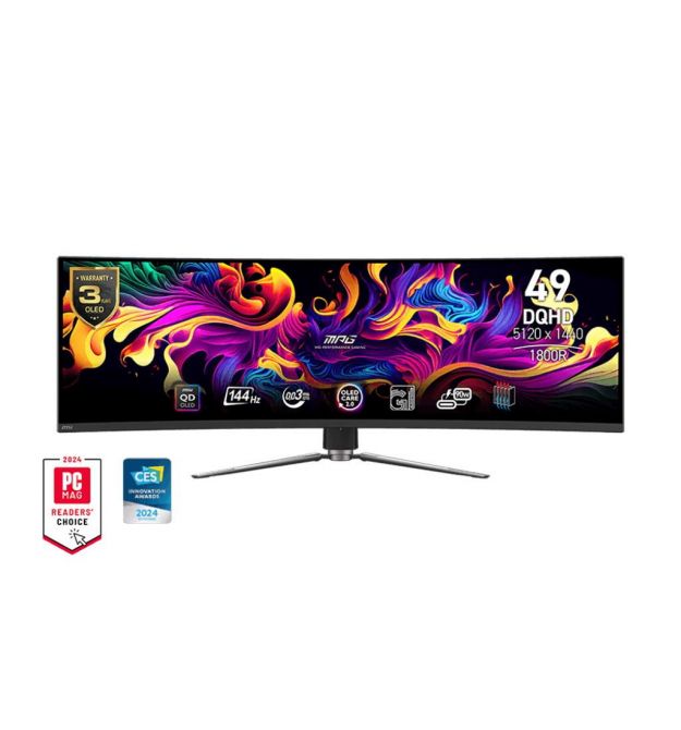 MSI Монітор MSI 49" MPG 491CQP 2xHDMI, DP, USB-C, 2xUSB, QD-OLED, 5120x1440, 32:9, 144Hz, 0.03ms, sRGB 146%, CURVED, Adap