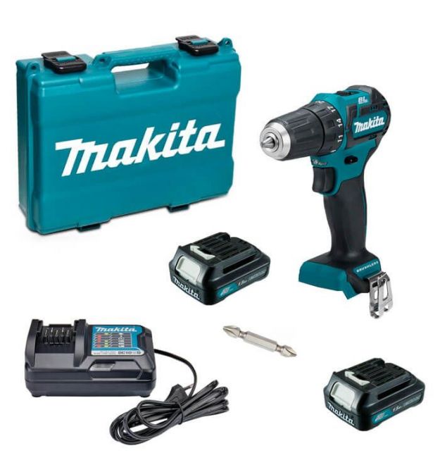 Makita Шурупокрут-дриль акумуляторний Makita DF332DWYE 10.8В 2х1.5А·год 21·35Нм 0-450·0-1500об/хв ЗП кейс 0.86кг