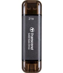 Transcend Портативний SSD Transcend 2TB USB 3.1 Gen 2 Type-A + Type-C ESD310 Чорний
