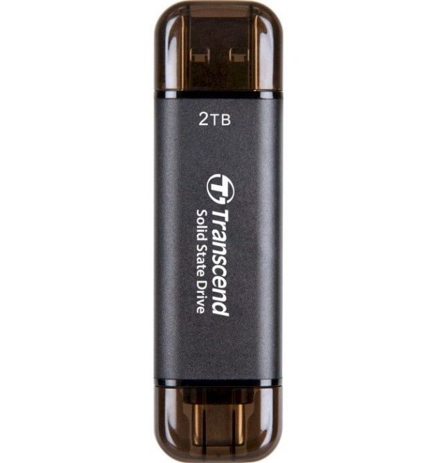 Transcend Портативний SSD Transcend 2TB USB 3.1 Gen 2 Type-A + Type-C ESD310 Чорний