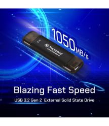 Transcend Портативний SSD Transcend 2TB USB 3.1 Gen 2 Type-A + Type-C ESD310 Чорний