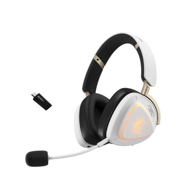 ASUS Гарнитура игровая ROG Delta II, 3.5мм/BT/WL, RGB, 2м, белый KJP Ed.