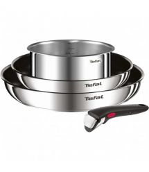 Tefal Набір посуду Tefal Ingenio Cook Eat, 4предмети, нержавіюча сталь, бакеліт, сталевий