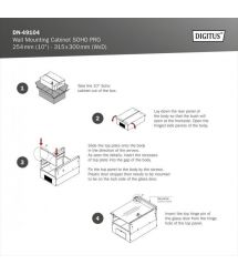 Digitus Шкаф 10", 12U, SOHO PRO, стеклянные двери, 315x300 мм, 30кг максимально, серая