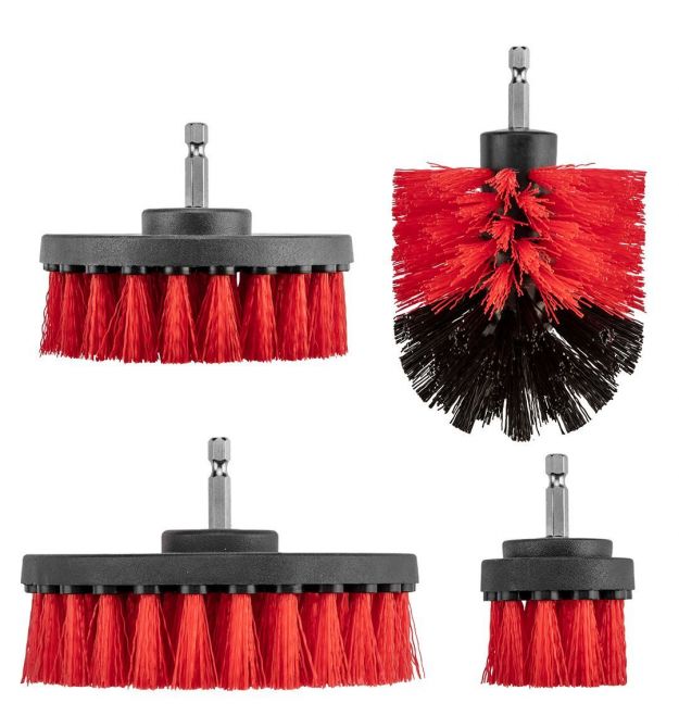 Graphite Щітки для чищення GRAPHITE для дрилів 1/4" HEX 50мм, 90мм, 100мм, 130мм набір 4шт