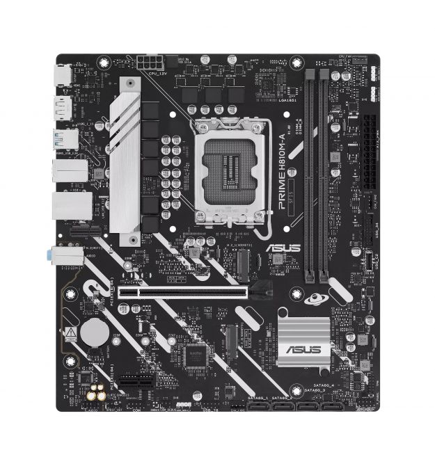 ASUS Материнcкая плата PRIME H810M-A-CSM s1851 H810 2xDDR5 M.2 HDMI DP ATX