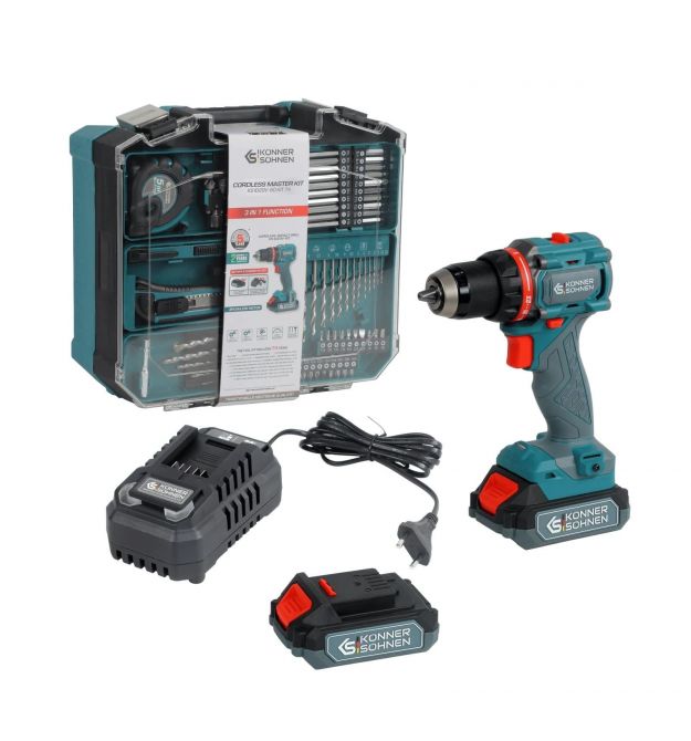 Könner & Söhnen Cordless impact drill Konner&Sohnen KS ID20V-60 KIT 74 18V 1x2A·h 60Nm 0-450·0-1900rpm LED-light ZP set of d