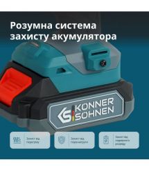 Könner & Söhnen Cordless impact drill Konner&Sohnen KS ID20V-60 KIT 74 18V 1x2A·h 60Nm 0-450·0-1900rpm LED-light ZP set of d