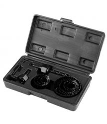 Graphite Коронки по дереву GRAPHITE 19, 22,29,32,38,44,51,64мм, 2 адаптери, кейс 12шт