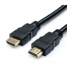 Кабель HDMI-HDMI HIGH SPEED 2.0m, v1.4, OD-7.5mm, круглый Black, коннектор Black, (Пакет), Q200