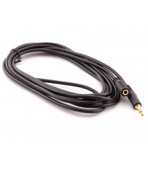 Удлинитель Audio DC3.5 папа-мама 3.0м, GOLD Stereo Jack, (круглый) Black cable, Пакет Q300