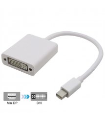 Конвертер mini Display Port (папа) на DVI(мама) 30cm, White, 4K / 2K, Пакет